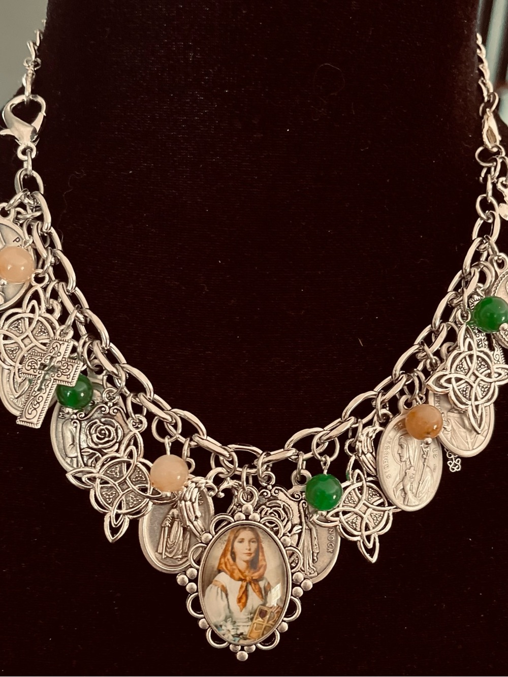 Catholic Irish Saints Charm Bracelet/Sts. Dymphna, Patrick, Bridget, Knock, etc